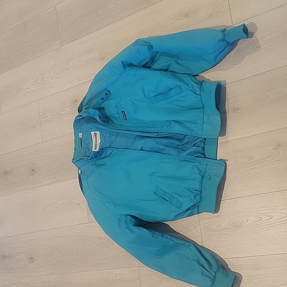 Members Only Vintage Teal Blue Bomber Jacket